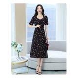 花柄ワンピース ダイヤモンドネック スリット入り | JS FASHION | 詳細画像7 