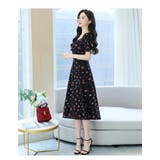 花柄ワンピース ダイヤモンドネック スリット入り | JS FASHION | 詳細画像12 