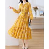 花柄ワンピース 全2色 ティアード | JS FASHION | 詳細画像3 