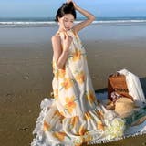 リゾートワンピ 花柄 アメリカンスリーブ | JS FASHION | 詳細画像4 