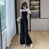 パンツドレス 全2色 袖シフォン | JS FASHION | 詳細画像1