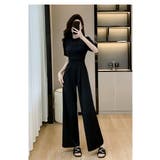 パンツドレス 全2色 袖シフォン | JS FASHION | 詳細画像13