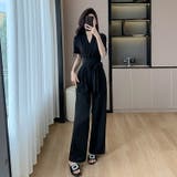 パンツドレス 黒 ビーズフリンジ付き | JS FASHION | 詳細画像3