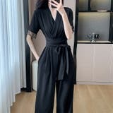 パンツドレス 黒 ビーズフリンジ付き | JS FASHION | 詳細画像4