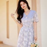 花柄ワンピ ビッグカラー チャイナ風 | JS FASHION | 詳細画像1