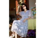 花柄ワンピ ビッグカラー チャイナ風 | JS FASHION | 詳細画像3