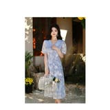花柄ワンピ ビッグカラー チャイナ風 | JS FASHION | 詳細画像7