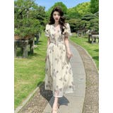 花柄ワンピ シフォン Vネック | JS FASHION | 詳細画像5