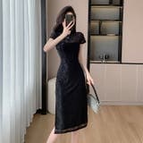 パーティードレス チャイナドレス風 ローズ柄 | JS FASHION | 詳細画像4 