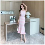 マーメイドワンピース マルチボーダー柄 ノースリーブ | JS FASHION | 詳細画像8