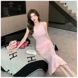 マーメイドワンピース マルチボーダー柄 ノースリーブ | JS FASHION | 詳細画像9
