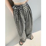 ギンガムチェック柄 ロングパンツ ウエストゴム | JS FASHION | 詳細画像8