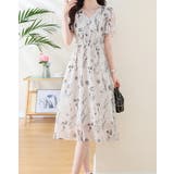花柄ワンピース Vネック Aライン | JS FASHION | 詳細画像3