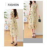 蝶々柄ワンピース フリル Vネック | JS FASHION | 詳細画像11