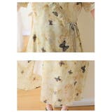 蝶々柄ワンピース フリル Vネック | JS FASHION | 詳細画像13