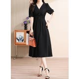 Aラインワンピース 黒 半袖 | JS FASHION | 詳細画像7