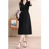 Aラインワンピース 黒 半袖 | JS FASHION | 詳細画像10