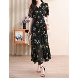 花柄ワンピース Vネック シフォン | JS FASHION | 詳細画像2