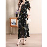 花柄ワンピース Vネック シフォン | JS FASHION | 詳細画像5