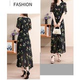 花柄ワンピース Vネック シフォン | JS FASHION | 詳細画像9
