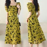 花柄ワンピース スクエアネック 透け感 | JS FASHION | 詳細画像2 