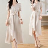 Aラインワンピース Vネック 半袖 | JS FASHION | 詳細画像2
