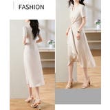 Aラインワンピース Vネック 半袖 | JS FASHION | 詳細画像10