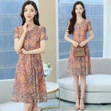 花柄 ワンピース スカラップネック | JS FASHION | 詳細画像1