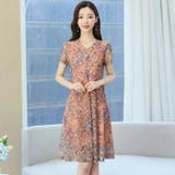 花柄 ワンピース スカラップネック | JS FASHION | 詳細画像2