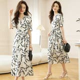 リボン柄 ワンピース Aライン | JS FASHION | 詳細画像3 