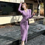 ニットワンピース 全2色 ウエストリボン | JS FASHION | 詳細画像2