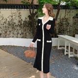 バイカラー ニットワンピース 全2色 | JS FASHION | 詳細画像3
