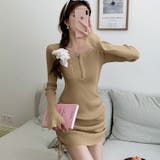 ニットワンピース ハーフボタン 全4色 | JS FASHION | 詳細画像2