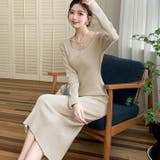 ニットワンピース 全3色 Uネック | JS FASHION | 詳細画像1