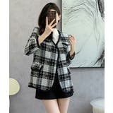 ツイードジャケット チェック柄 ダブルボタン | JS FASHION | 詳細画像7