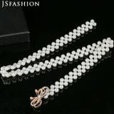 パールベルト リボンバックル付き ウエストチェーン | JS FASHION | 詳細画像3