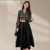 ドレスワンピース ベルト付き 切替 | JS FASHION | 詳細画像1