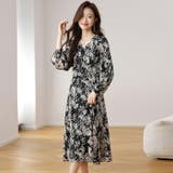 花柄 シフォン ワンピース | JS FASHION | 詳細画像1