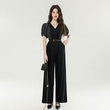 パンツドレス ストライプ切り替え オールインワン | JS FASHION | 詳細画像2