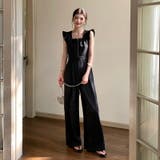 ブラック オールインワン パンツドレス | JS FASHION | 詳細画像1