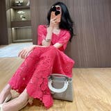 レースワンピース パーティードレス 高級感あふれる透かしレース | JS FASHION | 詳細画像4 