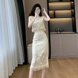 レースセットアップ チャイナ風 ブラウスとロングスカート | JS FASHION | 詳細画像4