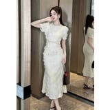 ホワイトミディドレス パーティードレス ドレスワンピース | JS FASHION | 詳細画像6 