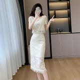 レースセットアップ チャイナ風 ブラウスとロングスカート | JS FASHION | 詳細画像1