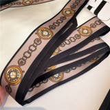 細ロングスカーフ 時計柄 3色 二重仕立て 細長 上品 スカーフ アレンジ | JS FASHION | 詳細画像12 