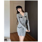 上品グレー タイト ニットワンピース | JS FASHION | 詳細画像7 