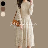 レイヤード風 ミディアム丈 レースワンピース | JS FASHION | 詳細画像1 