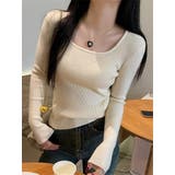 リブニット スクエアネック 長袖 | JS FASHION | 詳細画像8 