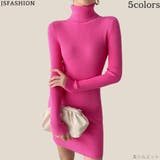 ニットワンピース タートルネック リブ編み | JS FASHION | 詳細画像1 