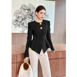 ペプラムジャケット ラウンドネック ウエストシェイプ | JS FASHION | 詳細画像8 